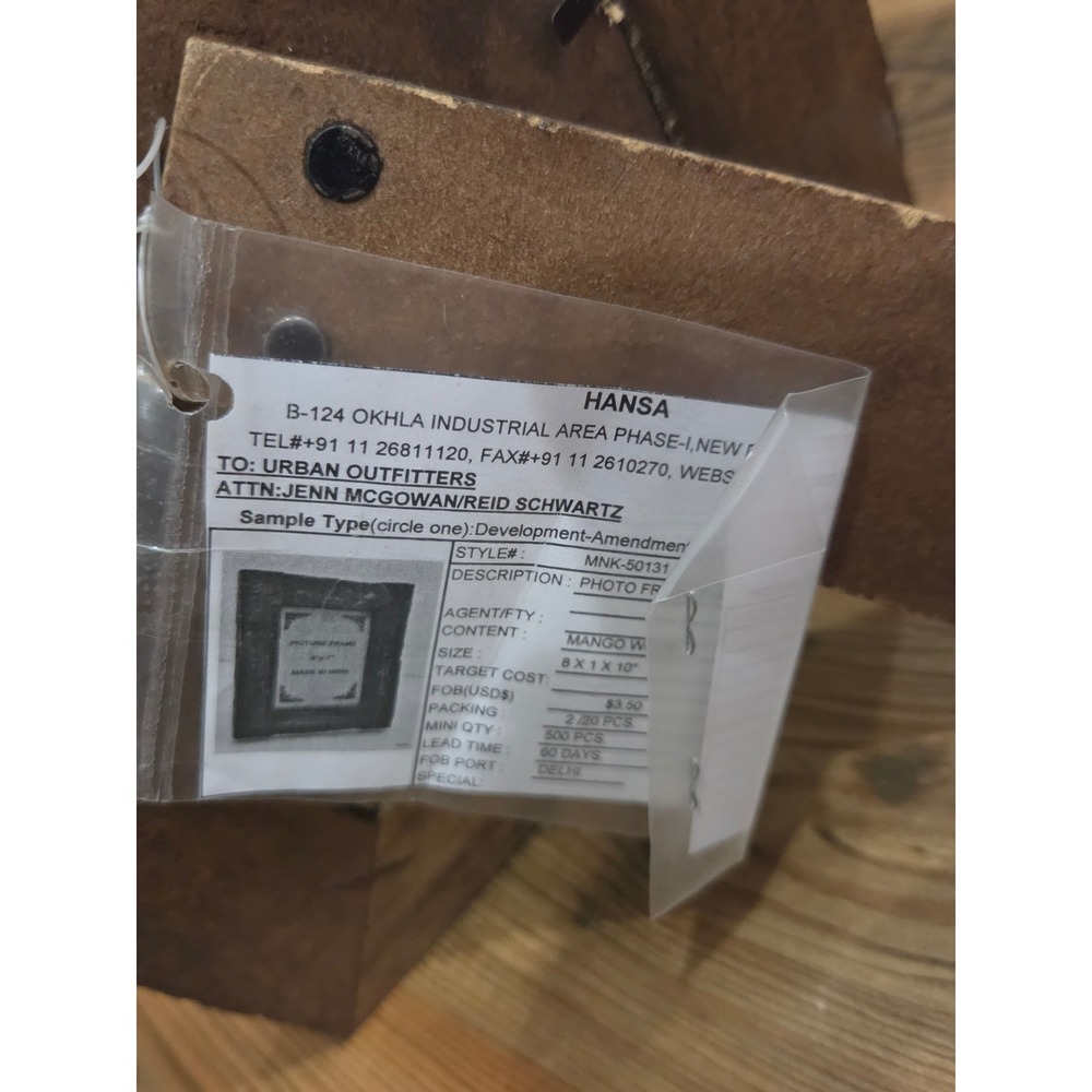 Urban Outfitters Sample Mango Wood Picture Frame 8x10 Rustic Reclaimed Farm Dark - Picture 5 of 5